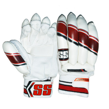 College MX Cricket Batting Glove  -  Red,Black,White, Boys, Right-hand